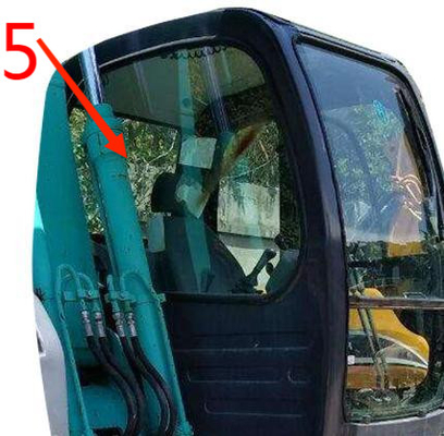 曲がった抵抗力があるKOBELCOの掘削機のガラス緑の裏側の位置No.5