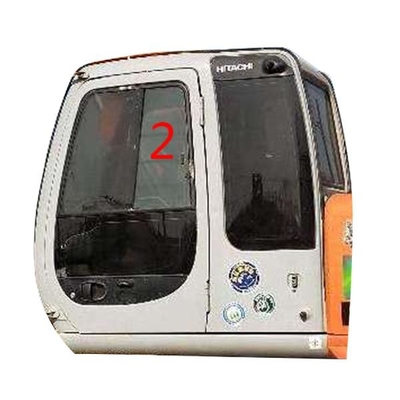 日立掘削機の窓の取り替えの左ドアの位置NO.2