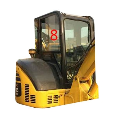 点の小松PC55MRの掘削機の窓の取り替えの右側の位置No.8