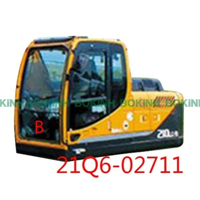 21Q6-02711ヒュンダイの掘削機のタクシーはガラス窓の前部下向きBを和らげた