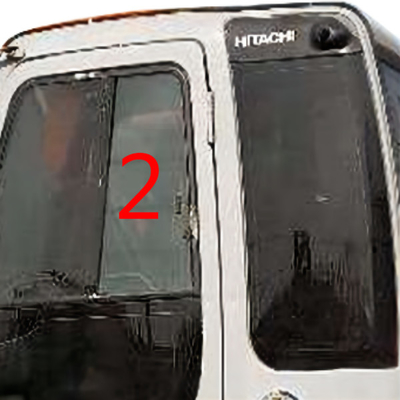 4457174日立の掘削機のガラス タクシーの窓の左側のまっすぐな位置NO.2はガラスを和らげた