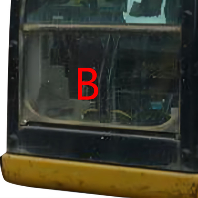 CAT307E E307Eの掘削機のガラス取り替えの幼虫のタクシーの前部下向きB