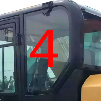 CAT307E E307Eの掘削機の窓ガラスの幼虫のタクシーの左ドアの後部位置NO.4