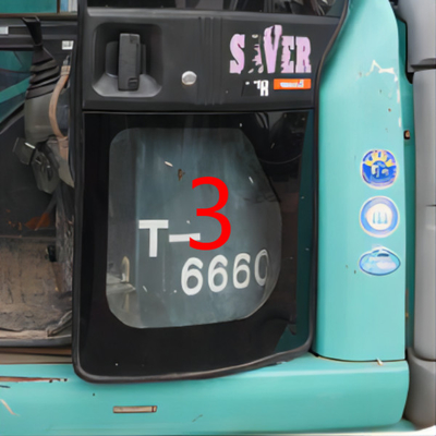 ISOの掘削機のドアの窓の取り替えの風防ガラスは左ドアのより低い位置NO.3を和らげた