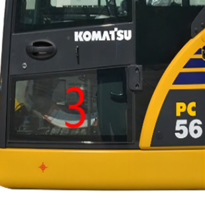OEM小松PC6-7 PC56のタクシー ガラスの左ドアのより低い位置NO.3の窓の取り替え
